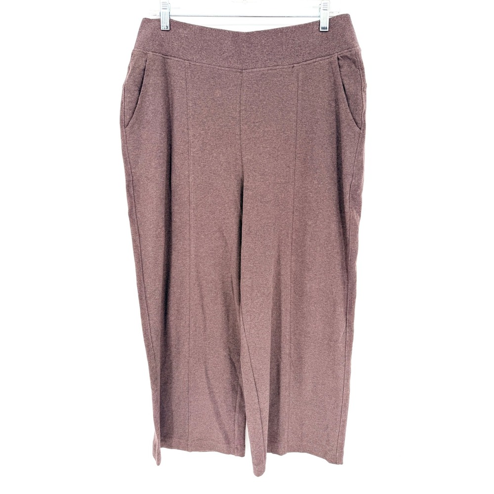 PACT Organic Airplane Pintuck Wide Leg Pant Plum Size L Casual Lounge Athleisure